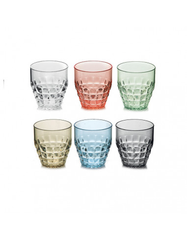 Set 6 Bicchieri Bassi Tiffany Colori Vari