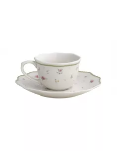 Tazzina Caffè Nonna Rosa Bouquet Di Roselline Set 2 Pz Porcellana 2