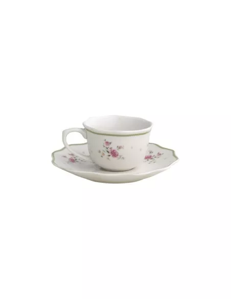 Tazzina Caffè Nonna Rosa Bouquet Di Roselline Set 2 Pz Porcellana