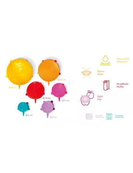Set 6 Cover Salvafreschezza In Silicone