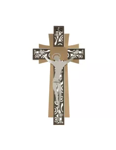 Crocifisso Decor Grande Bronzo Oro Trasparente E Avorio