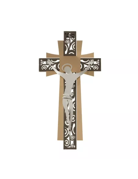 Crocifisso Decor Grande Bronzo Oro Trasparente E Avorio