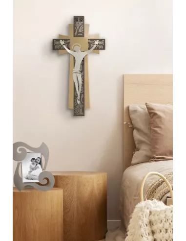 Crocifisso Decor Grande Bronzo Oro Trasparente E Avorio