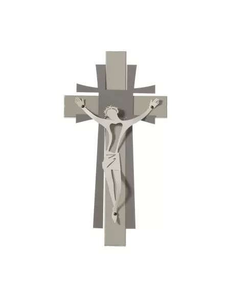 Crocifisso Grande Da Parete Sabbia Fango E Avorio