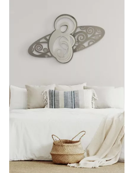 Pannello Di Design Ovale Sacra Famiglia Beige E Avorio