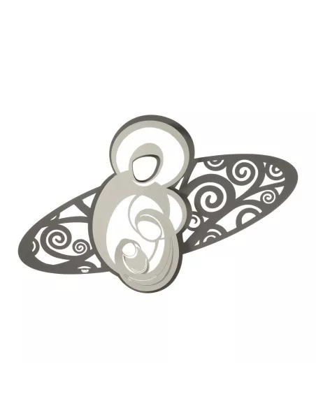 Pannello Di Design Ovale Sacra Famiglia Fango E Avorio