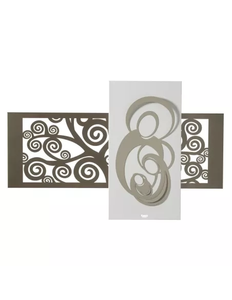 Pannello Di Design Sacra Famiglia Bronzo Bianco Marmo E Sabbia