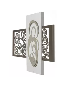 Pannello Di Design Sacra Famiglia Bronzo Bianco Marmo E Sabbia 2