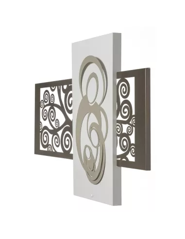 Pannello Di Design Sacra Famiglia Bronzo Bianco Marmo E Sabbia