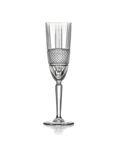 Set 6 Flute Diamond Crystal Glass