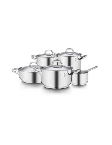 Batteria Chef Line 9 Pz In Acciaio Inox 18/10 Made In Italy