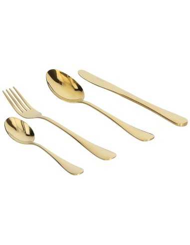 Servizio Posate 24 Pz Golden Acciaio Inox Oro