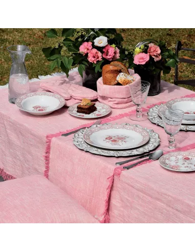 Set 2 Presine 18 x 18 Cm Volterra Rosa Antico In Cotone