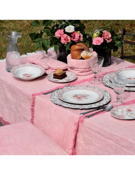 Set 2 Presine 18 x 18 Cm Volterra Rosa Antico In Cotone