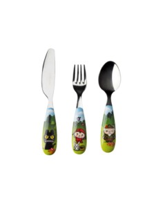 Set 3 Posate Bimbo Fiabe Cappuccetto Rosso In Acciaio Inox 18/10 Made In Italy Excélsa