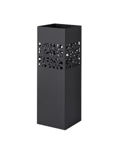 Portaombrelli Fascia Intagliata Fiori Base Quadra Metallo Nero