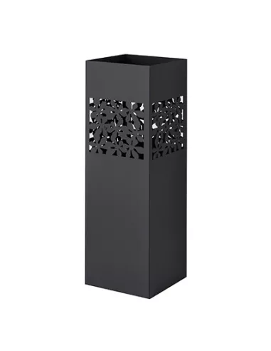 Portaombrelli Fascia Intagliata Fiori Base Quadra Metallo Nero