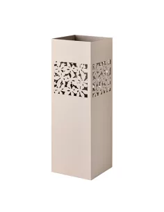 Portaombrelli Fascia Intagliata Fiori Base Quadra Metallo Tortora