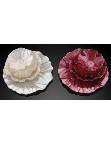 Magnolia Coppetta Cm.19 Decoro Rosso Perlaceo