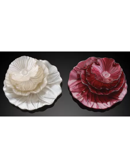 Magnolia Coppetta Cm.19 Decoro Rosso Perlaceo