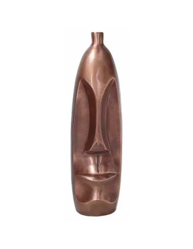 Vaso Volto Cm 46 H Moai In Ceramica Colore Rame