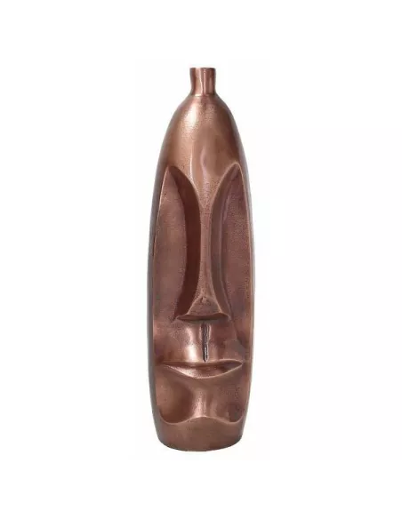Vaso Volto Cm 46 H Moai In Ceramica Colore Rame