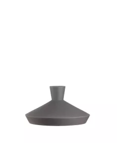 Vaso Basso In Ceramica Grigia - L'oca Nera