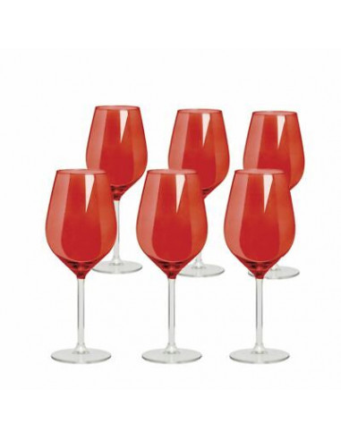 Set 6 Calici Vino Color Wine Rosso Excélsa