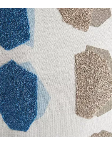 Federa Per Cuscino Ricamata In Cotone 45x45 Cm - Conchiglia Blu, Morbida Per Divano, Letto E Sedia