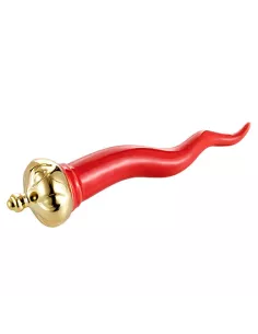 Corno Corallo Decorazione 16cm. Dipinto A Mano Porcellana