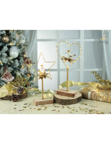 Decorazione Con Uccellino In Resina E Luci A Led Metallo e Resina Mascagni