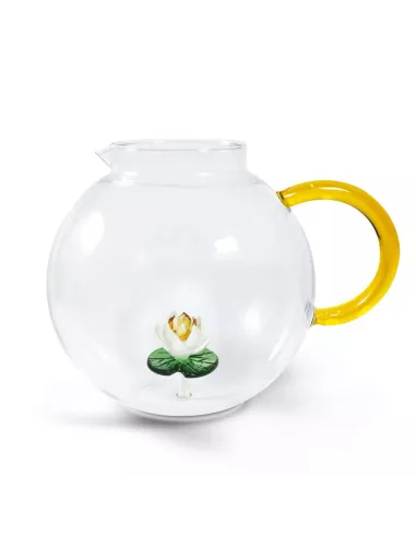 Brocca In Vetro Borosilicato Decoro Ninfea - WD Lifestyle