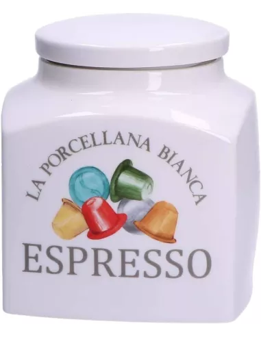 Conserva Barattolo Porcellana Deco 1,8Lt Espresso