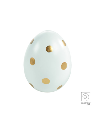 Uovo In Ceramica Bianco e Oro - Mascagni
