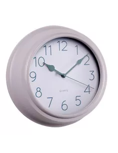 Orologio Da Parete Tondo Cipria Chiaro Numeri Grigi