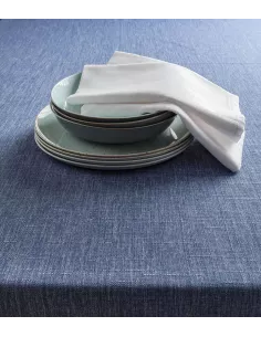 Blu Di Persia - Tovaglia Tinta Unita In Filato Antimacchia E Idrorepellente 155x180 Cm 2
