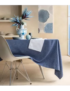 Blu Di Persia - Tovaglia Tinta Unita In Filato Antimacchia E Idrorepellente 155x180 Cm