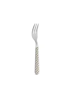 Set 6 Forchettine Dolce In Acciaio Inox Optical Tortora Made In Italy - Neva