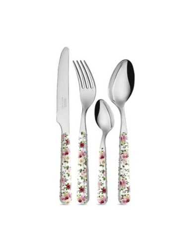 Set 24 Pezzi Posate In Acciaio Inox Roses Made In Italy - Neva