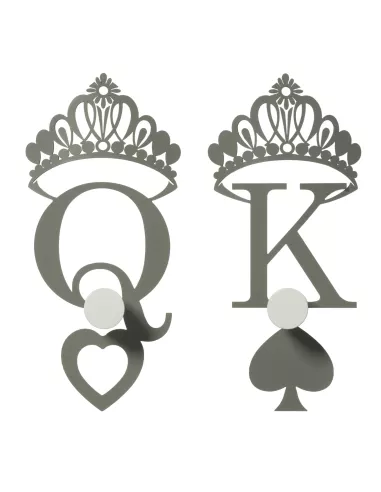 Set 2 Ganci Da Parete Stile Regale The Queen Fango