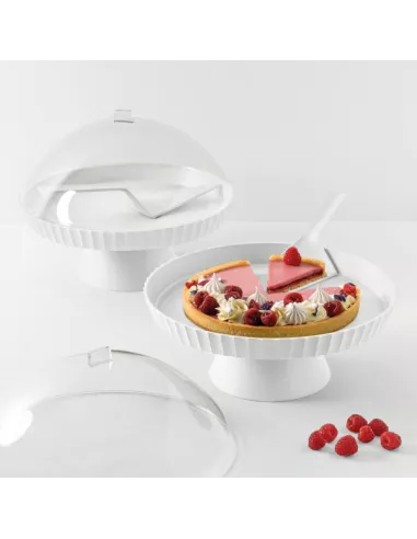 Alzata Con Campana e Pala Torta Agorà Artic White