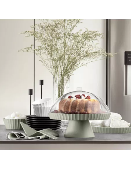 Alzata Con Campana e Pala Torta Agorà Artic White
