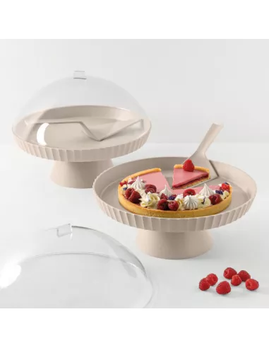 Alzata Con Campana e Pala Torta Agorà Moka Grey