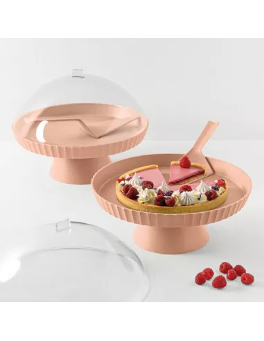 Alzata Con Campana e Pala Torta Agorà Pink Sand