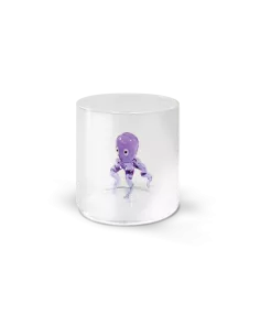 Bicchiere In Vetro Borosilicato Con Soggetto Polipo In Vetro Colorato All'interno
