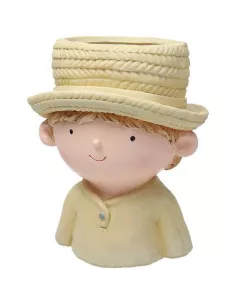 Vaso Bimbo Giallo H 19 Bimbi In Ossido Di Magnesio