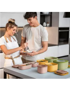 Store&more - Contenitore Ermetico Basso Per Frigo/ Freezer/ Microonde (L) Verde Avocado 2