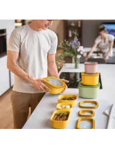 Store&more - Contenitore Ermetico Rettangolare Per Frigo/freezer/ Microonde Giallo Mango 2