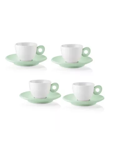 Set 4 Tazzine Caffè Con Piattini Everyday Verde Malva