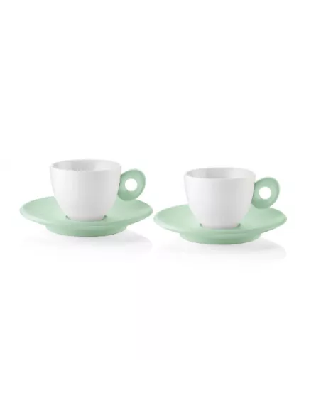 Set 2 Tazzine Caffè Con Piattini Everyday Verde Malva